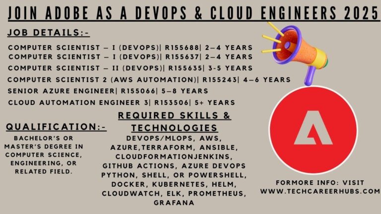  Join Adobe as a DevOps & Cloud Engineers 2025